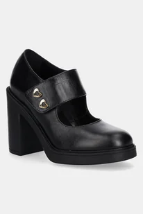 Love Moschino czółenka skórzane kolor czarny na słupku JA1043AG0NIA0000 - Czółenka - miniaturka - grafika 1