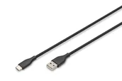 Kable USB - Digitus Silikonowy kabel połączeniowy USB-C, 0,5 m, czarny - miniaturka - grafika 1