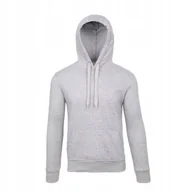 Bluzy męskie - Męska ocieplana bluza dresowa kangurka z kapturem XL szara jasna - miniaturka - grafika 1
