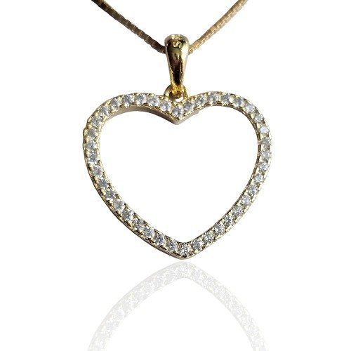 ankabizuteria.pl Zawieszka srebrna pozłacane SERDUSZKO z cyrkoniami