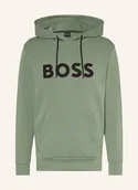 Bluzy męskie - Boss Bluza Z Kapturem Soody Zone gruen - BOSS - miniaturka - grafika 1