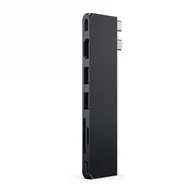 Huby USB - Hub Satechi Pro Hub Slim z podwójnym USB-C do Apple MacBook 2xUSB-A, USB-C 4, HDMI, SD/microSD, USB-C midnight - miniaturka - grafika 1