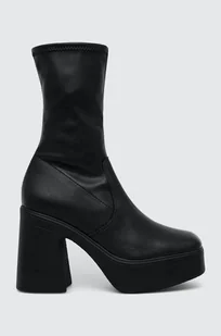 Steve Madden botki Low Phoenix damskie kolor czarny na słupku SM11002629 - Botki damskie - miniaturka - grafika 1