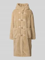 Płaszcze męskie - Płaszcz z polaru z kapturem i listwą guzikową - miniaturka - grafika 1