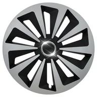 Kołpaki samochodowe - Osłona koła Fox Ring 16 ", jednoczęściowa - czarno / srebrna - miniaturka - grafika 1