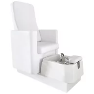Fotele kosmetyczne - Fotel kosmetyczny elektryczny do pedicure z hydromasażerem stóp do salonu SPA biały - miniaturka - grafika 1