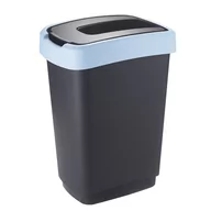 Kosze na śmieci - Kosz Do Segregacji Z Pokrywą Uchylną Czarny/niebieski Pastel 25l (4433)  Lumarko! - miniaturka - grafika 1