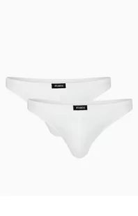 2-pack stringi męskie białe bawełniane 2BMP-253, Kolor biały, Rozmiar S, ATLANTIC - Intymna - Majtki męskie - miniaturka - grafika 1