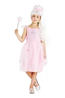 Stroje karnawałowe - Strój Królowa Elfów ST731 122/128 Księżniczka różowa LUX Wróżka Czarodziejka Calineczka Motylek - miniaturka - grafika 1