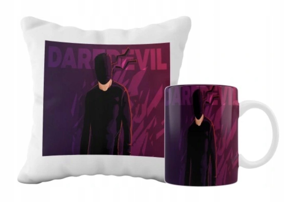 ZESTAW PODUSZKA + KUBEK Prezent DAREDEVIL SERIAL + IMIĘ 27