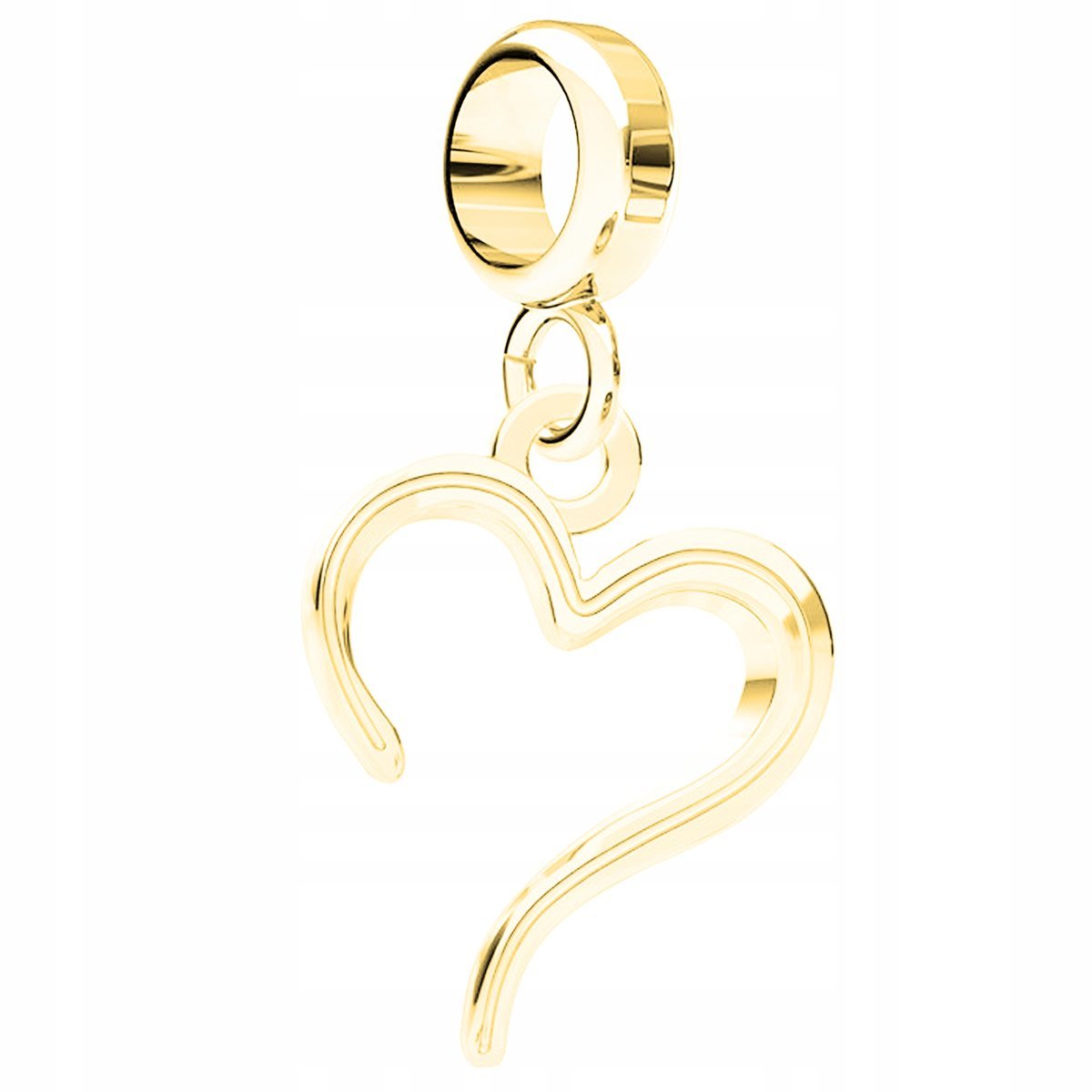 Charms złoty wiszący Serce srebro 925