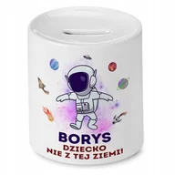 Skarbonki - Skarbonka 330 ml Dla Borysa Syna Dziecka Prezent z Nadrukiem ze Zdjęciem + Opakowanie na prezent (wzór 01) - miniaturka - grafika 1