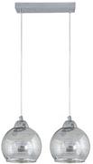 Lampy sufitowe - ELEM Lampa kuliste klosze ze srebrnymi paskami 8185/2 8C z serii TORINO - miniaturka - grafika 1