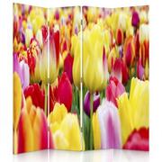 Parawany - Parawan pokojowy FEEBY, Kolorowe tulipany 2, Obrotowy 145x170cm 4-częściowy - miniaturka - grafika 1