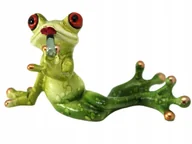 Figurki dekoracyjne - SUPER ZIELONA FIGURKA ŻABY Z POMADKĄ NA PREZENT - miniaturka - grafika 1