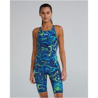 Stroje kąpielowe - Strój pływacki damski TYR Thresher Open Back - Hyperblitz - Titanium - miniaturka - grafika 1