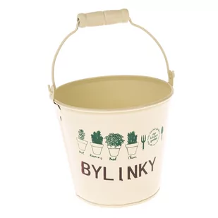 Metalowa osłonka na doniczkę Herbs żółty, 12 x  10 cm - Donice - miniaturka - grafika 1