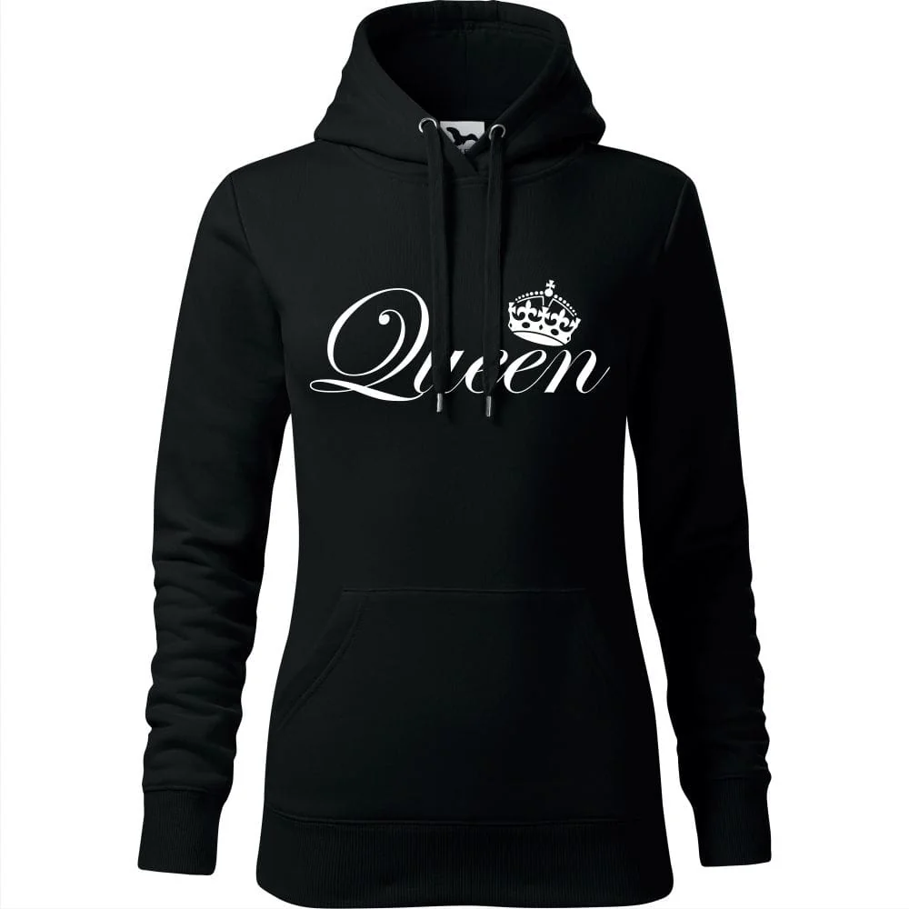 Damska Bluza Z Kapturem - Queen Czarny L