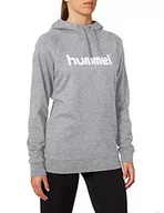 Bluzy damskie - Hummel Hmlgo Cotton bluza damska z kapturem z logo, szary, XS - miniaturka - grafika 1