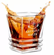 Szklanki - Szklanka do whisky geometric z grawerem dla podróżnika miłośnika gór - miniaturka - grafika 1