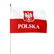 Flagi i akcesoria - Sportech Flaga polska z uchwytem, 30x40 cm - miniaturka - grafika 1