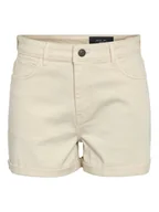 Spodenki damskie - Noisy May Szorty jeansowe Moni 27029546 Beżowy Slim Fit - miniaturka - grafika 1