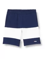Spodenki damskie - FILA Bridgeport Blocked Sweat szorty chłopięce, Medieval Blue-Bright White, 146-152 - miniaturka - grafika 1