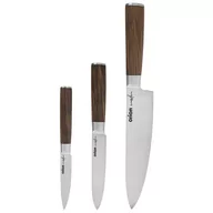 Noże kuchenne - Orion Nóż / noże kuchenne stalowe 3el WOODEN zestaw noży 831148 - miniaturka - grafika 1