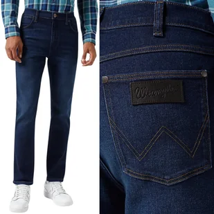 Wrangler LARSTON SLIM Night Shade EPIC SOFT MIĘKKI GRANATOWY DżINS W34 L36 - Spodnie męskie - miniaturka - grafika 1