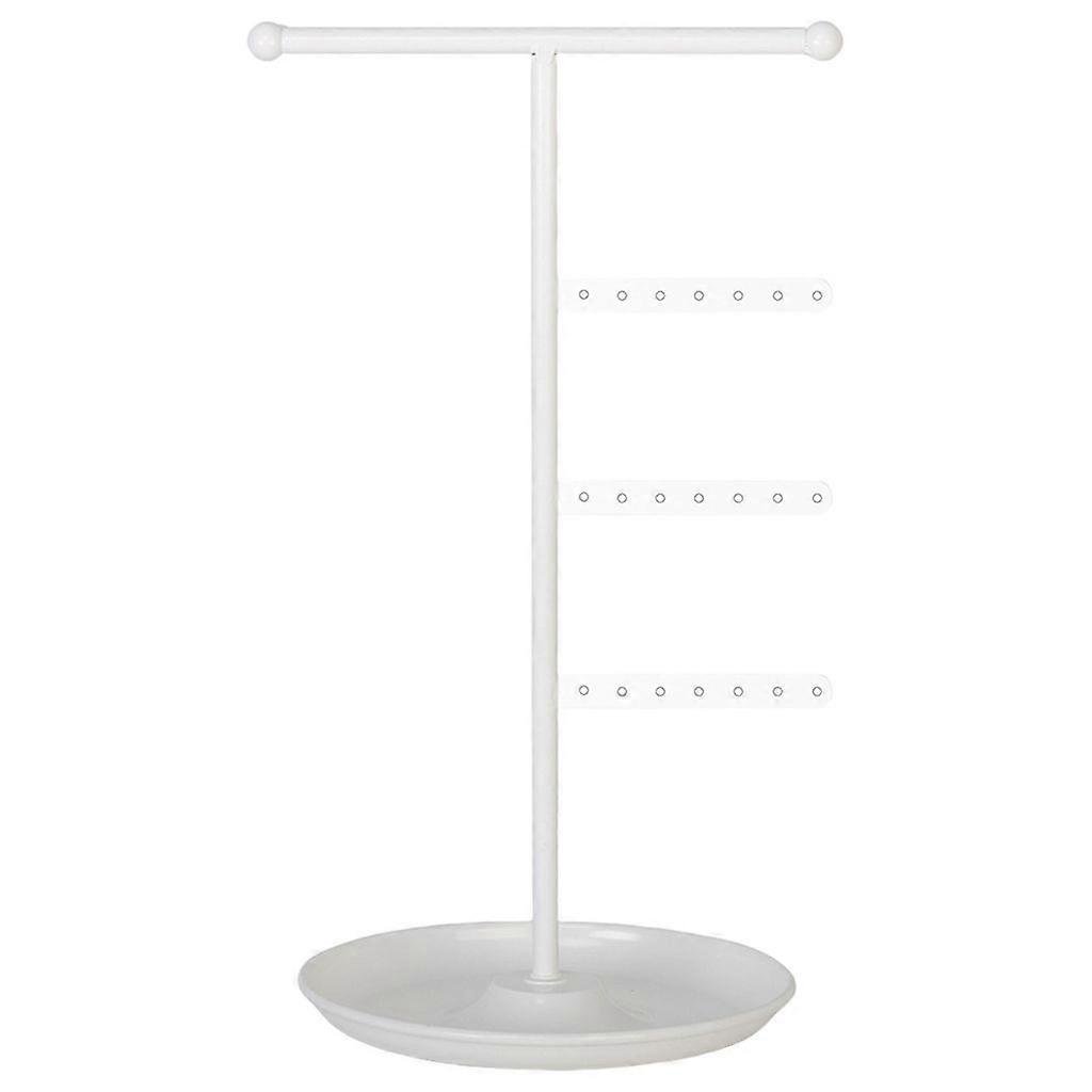 Stylowy stojak na biżuterię do organizowania naszyjników do sypialni lub sklepu z uchwytem na kolczyki Biały