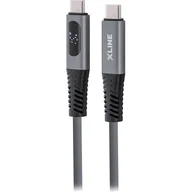 Kable USB - Kabel USB-C - USB-C XLINE z wyświetlaczem LCD 100W 1.5 m Szary - miniaturka - grafika 1