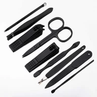 Akcesoria do paznokci - Molly Lac Zestaw 9 akcesoriów kosmetycznych do manicure, pedicure i regulacji brwi w korkowym etui - CC044 - miniaturka - grafika 1