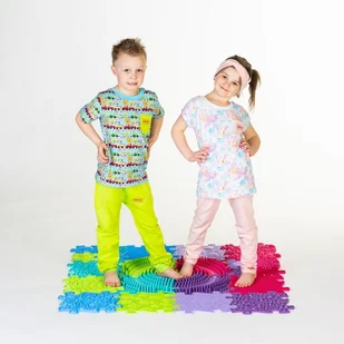 Mata Sensoryczna Ortopedyczna Puzzle 11 El. - Kolor Niebieski/zielony Lumarko! - Maty edukacyjne - miniaturka - grafika 4