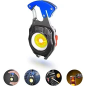 Latarki - Miniaturowa latarka LED na breloku, wodoodporna lampa inspekcyjna, mini latarka ładowana przez USB, niebieska - miniaturka - grafika 1