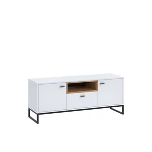 Szafka RTV OL-07 Olier GIB Meble Biały / Dąb Artisan - Szafki RTV - miniaturka - grafika 1