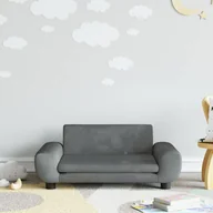 Łóżka dla dzieci i młodzieży - vidaXL Sofa dla dzieci, ciemnoszara, 70x45x33 cm, aksamit - miniaturka - grafika 1