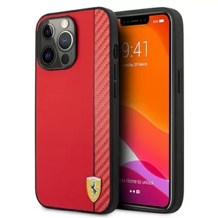 Ferrari FESAXHCP13XRE iPhone 13 Pro Max 6,7" czerwony/red hardcase On Track Carbon Stripe - Etui i futerały do telefonów - miniaturka - grafika 1