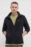 Bluzy męskie - Jack Wolfskin bluza sportowa Taunus kolor czarny gładka 1711451 - miniaturka - grafika 1