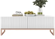 Ławy i stoliki kawowe - Nowoczesny Stolik kawowy Glamour prostokątny elegancka ława Biały Mat 110 cm - miniaturka - grafika 1