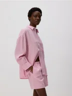 Spodenki damskie - Reserved - Szorty z wiskozą - pastelowy róż - miniaturka - grafika 1