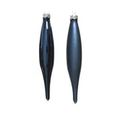 Bombki - Bombki sople szklane zestaw 6sztuk matowe połyskujące Granatowy - miniaturka - grafika 1