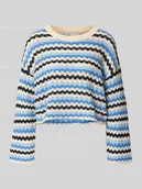 Swetry damskie - Sweter z dzianiny o kroju regular fit z mieszanki bawełny model ‘ASA’ - miniaturka - grafika 1