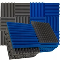 Dekoracje domu - Panel akustyczny wygłuszający klin szary niebieski do salonu dekoracja wewnętrzna - miniaturka - grafika 1