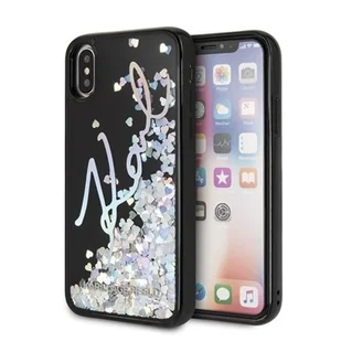 Karl Lagerfeld Signature Glitter Iridescent - Etui iPhone Xs / X (Glitter Sequins) KLHCPXKSIGMU - Etui i futerały do telefonów - miniaturka - grafika 1