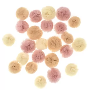 Pompony Tiulowe Nude Mix 24Szt, Dp Craft - Prace ręczne dla dzieci - miniaturka - grafika 1