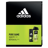 Zestawy kosmetyków męskich - Adidas Zestaw prezentowy PURE GAME, żel pod prysznic 250 ml + dezodorant w sprayu 150 ml 3616302037483 - miniaturka - grafika 1