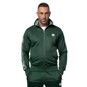 Bluzy sportowe męskie - Pit Bull Bluza Rozpinana Tape Logo Bottle Green - miniaturka - grafika 1