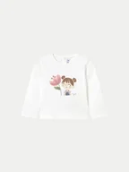 Bluzki damskie - Mayoral Bluzka 1050 Biały Regular Fit - miniaturka - grafika 1
