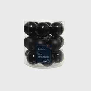 HOMLA Bombki LONIE szklane czarne mix 18 szt. - Bombki - miniaturka - grafika 1