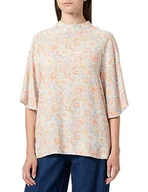 Bluzki damskie - Sidona Damska bluzka z krótkim rękawem, niebieski wielokolorowy, L - miniaturka - grafika 1